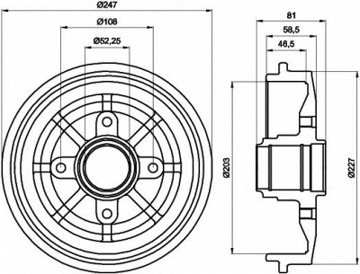 HELLA PAGID 8dt355300481 -  Тормозной барабан